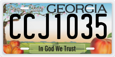 GA license plate CCJ1035