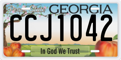 GA license plate CCJ1042