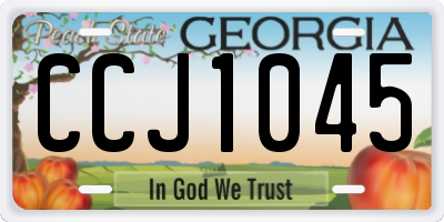 GA license plate CCJ1045