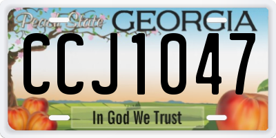 GA license plate CCJ1047