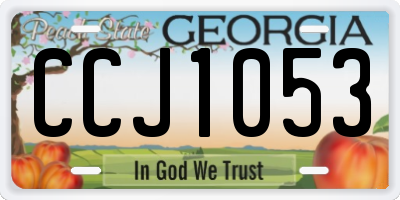 GA license plate CCJ1053
