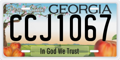 GA license plate CCJ1067