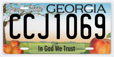GA license plate CCJ1069