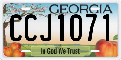 GA license plate CCJ1071