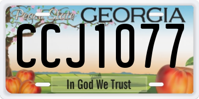 GA license plate CCJ1077
