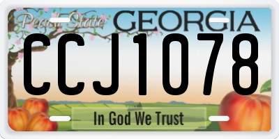 GA license plate CCJ1078