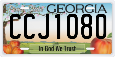 GA license plate CCJ1080