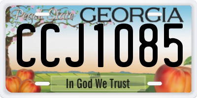 GA license plate CCJ1085