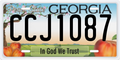 GA license plate CCJ1087