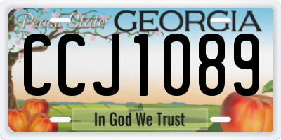 GA license plate CCJ1089