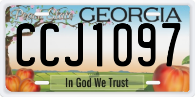 GA license plate CCJ1097