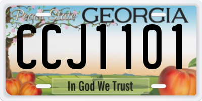 GA license plate CCJ1101