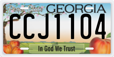 GA license plate CCJ1104