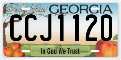 GA license plate CCJ1120