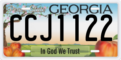 GA license plate CCJ1122
