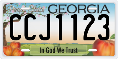 GA license plate CCJ1123