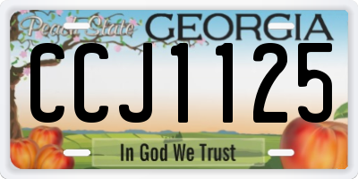 GA license plate CCJ1125