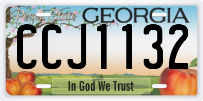 GA license plate CCJ1132