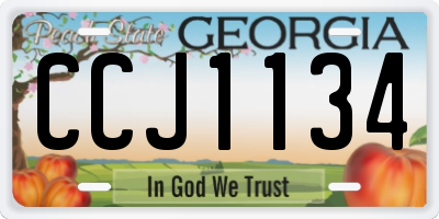 GA license plate CCJ1134