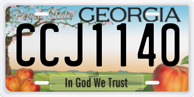 GA license plate CCJ1140