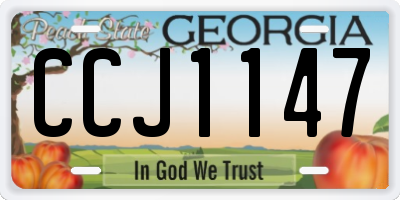 GA license plate CCJ1147