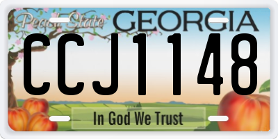 GA license plate CCJ1148