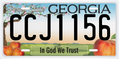 GA license plate CCJ1156