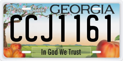 GA license plate CCJ1161