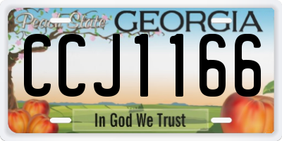 GA license plate CCJ1166