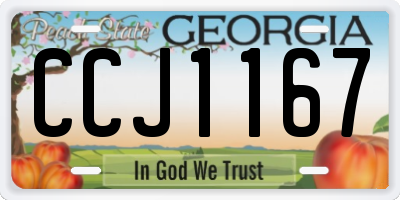 GA license plate CCJ1167
