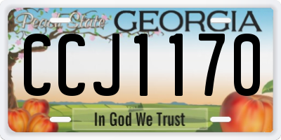 GA license plate CCJ1170