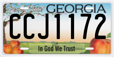 GA license plate CCJ1172