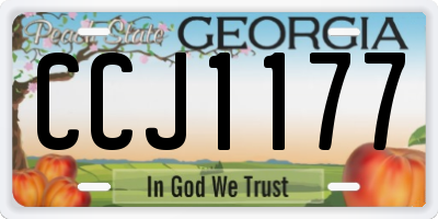 GA license plate CCJ1177