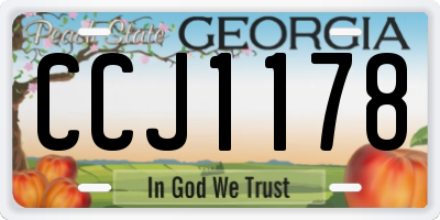 GA license plate CCJ1178