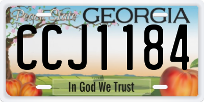GA license plate CCJ1184
