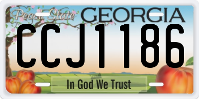 GA license plate CCJ1186