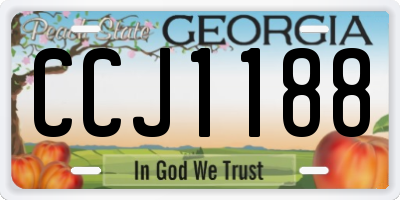 GA license plate CCJ1188
