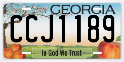 GA license plate CCJ1189