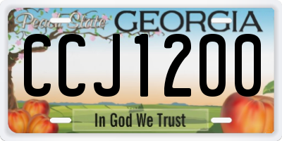 GA license plate CCJ1200