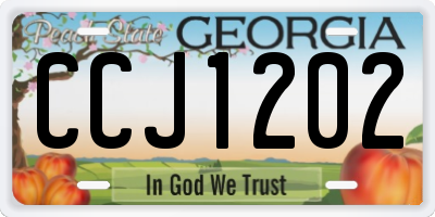 GA license plate CCJ1202