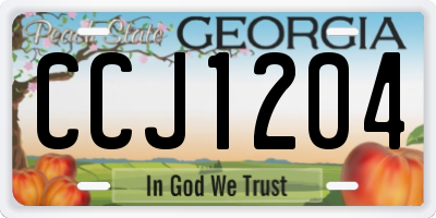 GA license plate CCJ1204