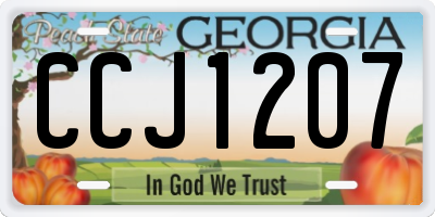 GA license plate CCJ1207