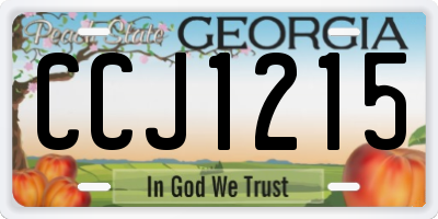 GA license plate CCJ1215