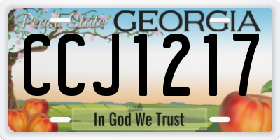 GA license plate CCJ1217