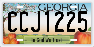 GA license plate CCJ1225