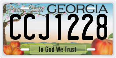 GA license plate CCJ1228