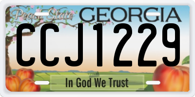 GA license plate CCJ1229