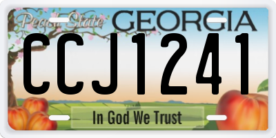 GA license plate CCJ1241
