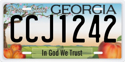 GA license plate CCJ1242
