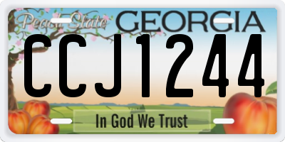 GA license plate CCJ1244